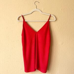Red spaghetti strap tank top